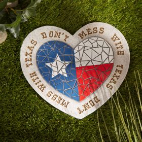 Texas Proud Stepping Stone - Don't Mess With Texas Heart Flag