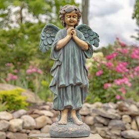 39" Tall Magnesium Angel Statue Praying "Taylor" (Colors_Zaer: Antique Bronze)