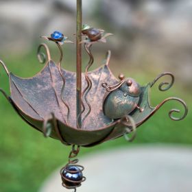Set of 6 Animal Hanging Umbrella Birdfeeder Wind Chimes (Colors_Zaer: Antique Copper)