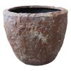 Set Of Three 21" Stone Indoor Outdoor Round Pot Planter