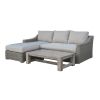 30" Aluminum  Wood and Rattan Sectional Sofa Set