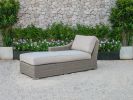 30" Aluminum  Wood and Rattan Sectional Sofa Set