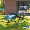 30" Blue and Gray Metal Zero Gravity Chair