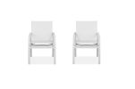 Set of Two White Metal Indoor Outdoor Dining Chairs
