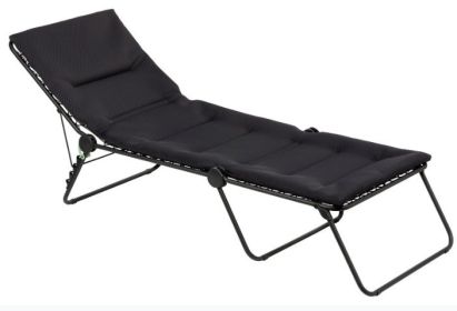 Premium Black Steel Black Cushion Chaise Lounge