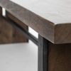 Rectangular Indian Mango Woodbrown Tone Finish W Metal Cladding On The Base Dining Bench