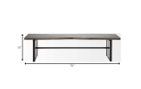 Rectangular Indian Mango Woodbrown Tone Finish W Metal Cladding On The Base Dining Bench