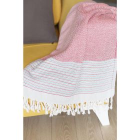 Red And White Checked Turkish Towel Or Throw Blanket