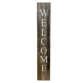 Rustic Dark Gray And White Front Porch Welcome Sign