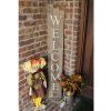 Rustic Dark Gray And White Front Porch Welcome Sign