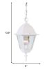 Distressed White Beveled Glass Outdoor Hanging Light
