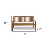 60" Teak Solid Wood Garden Bench