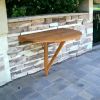 24" Brown Half Round Solid Wood Folding Outdoor Balcony Table