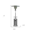 48000 BTU Silver Steel Propane Cylindrical Pole Standing Patio Heater