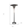 41000 BTU Silver Steel Natural Gas Cylindrical Pole Standing Patio Heater