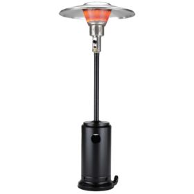 40000 BTU Black Steel Propane Cylindrical Pole Standing Patio Heater