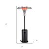 40000 BTU Black Steel Propane Cylindrical Pole Standing Patio Heater