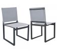 20" Set Of Two Gray And Black Metal Dining Chair