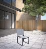 20" Set Of Two Gray And Black Metal Dining Chair