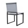 20" Set Of Two Gray And Black Metal Dining Chair