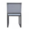 20" Set Of Two Gray And Black Metal Dining Chair