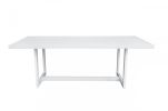 83" White Metal Outdoor Dining Table