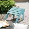 19" Blue Indoor Outdoor Footstool Ottoman