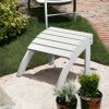 19" White Indoor Outdoor Footstool Ottoman
