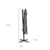 10' Dark Gray Polyester Square Tilt Cantilever Patio Umbrella With Stand Style 3