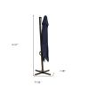 10' Navy Blue Polyester Square Tilt Cantilever Patio Umbrella With Stand Style 2