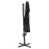 11.5' Black Polyester Round Tilt Cantilever Patio Umbrella With Stand Style 2