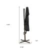 11.5' Black Polyester Round Tilt Cantilever Patio Umbrella With Stand Style 2