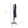 11.5' Navy Blue Polyester Round Tilt Cantilever Patio Umbrella With Stand Style 2