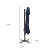 10' Navy Blue Polyester Square Tilt Cantilever Patio Umbrella With Stand Style 3
