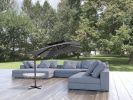 11' Dark Gray Polyester Round Tilt Cantilever Patio Umbrella With Stand Style 2