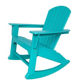 38" Blue Heavy Duty Plastic Rocking Chair Style 2