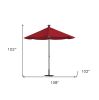 9' Red Sunbrella Octagonal Lighted Market Patio Umbrella with USB and Solar Power