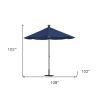 9' Blue Sunbrella Octagonal Lighted Market Patio Umbrella with USB and Solar