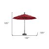 11' Red Sunbrella Octagonal Lighted Smart Market Patio Umbrella