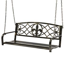 FarmHome Bronze Sturdy 2 Seat Porch Swing Bench Scroll Accents