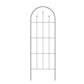 Outdoor 80-inch Tall Garden Trellis in Black Powder Coated Steel Finish