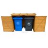 Outdoor 65 x 38 inch Wood Storage Shed for Trash Garbage Recycle Bins