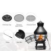 Black Rustic Iron Wood Burning Chiminea Fire Pit