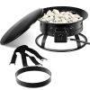 Portable Outdoor Black Metal Propane Fire Pit with Cover and Carry Kit