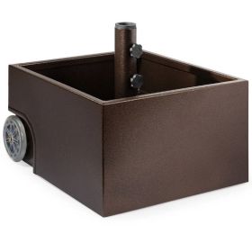 Portable Wheeled Powder Coated Steel Umbrella Base Stand / Planter Box