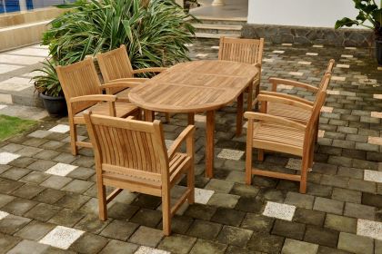 Bahama Sahara 7-Pieces 78" Oval Dining Set