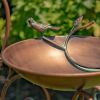 "Kateryna" Set of 3 Antique Copper Birdbaths with Ornate Stands