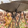 Set of 3 Frosted Gold Iron Bird Baths with Butterflies "Luciana"