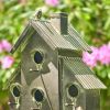 76.75" Tall Classic Style Galvanized Birdhouse Stake with Short Chimney "Newtown"