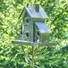 76.75" Tall Classic Style Galvanized Birdhouse Stake with Short Chimney "Newtown"